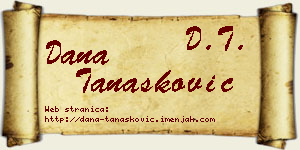 Dana Tanasković vizit kartica